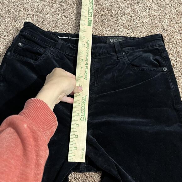 AG Adriano Goldschmied Alexxis Boot Pants Size 32 Black Velvet High Rise Bootcut - Picture 8 of 11